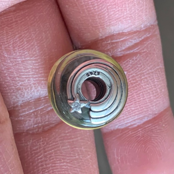 NWOT Shooting Star Grooved Murano Glass Charm Sterling Silver 925 - Picture 11 of 12